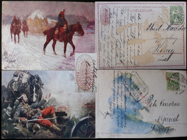 Magyar huszárok festményeken -  I. világháborús képeslapok, lomtalanításból