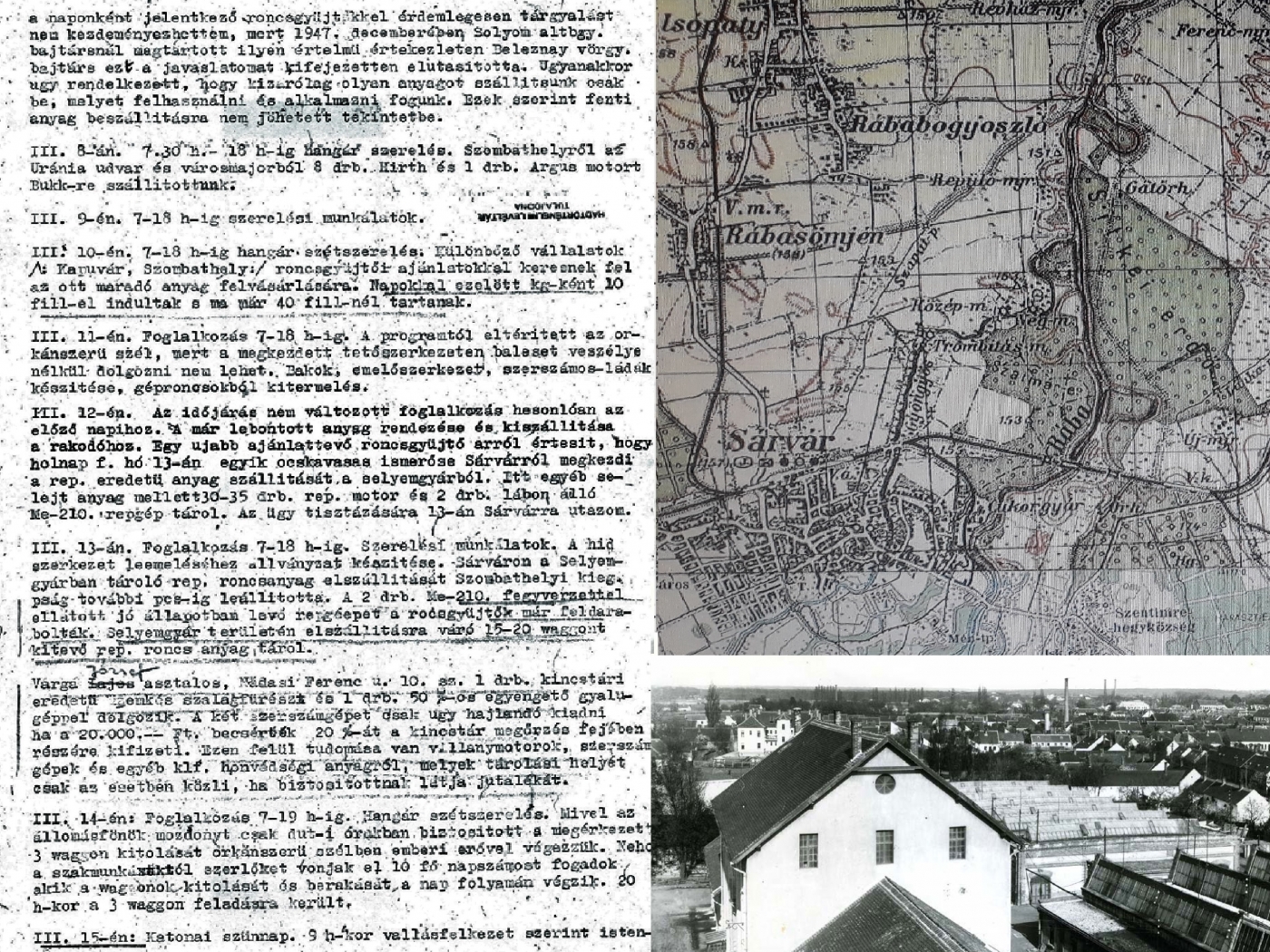 Repülőgéproncsok begyűjtése a II. világháború után - Sárvár Repülőgéproncsok begyűjtése a II. világháború után - Sárvár