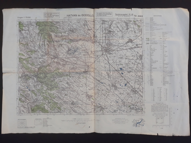 II. világháborús német térkép Magyarországról – Hatvan és Gödöllő