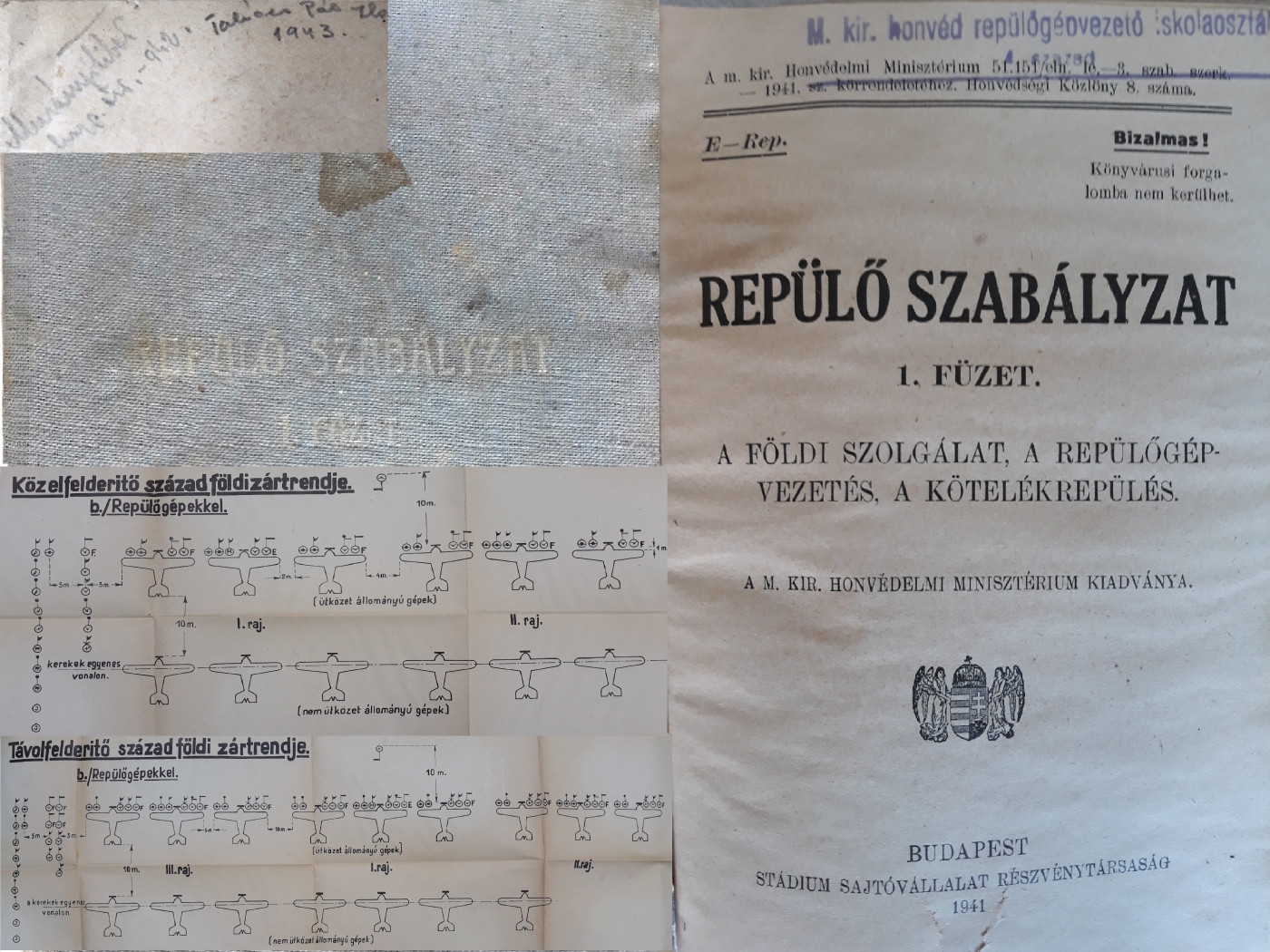 REPÜLŐ SZABÁLYZAT 1. FÜZET 1941 – Padláslelet
