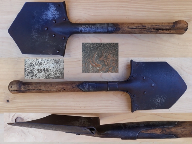 Első világháborús német M 1898 gyalogsági ásó – török nemzeti jelképpel