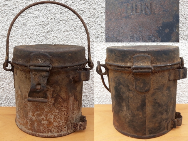 II. világháborús magyar 1 kg-os kenőcs szelence – 1 kg-os „kulimász tároló pikszis” az országos járművekhez