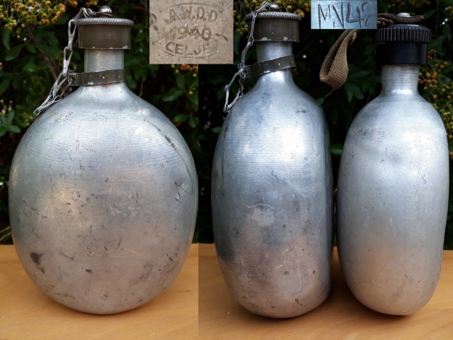 Jugoszláv M39 kulacs (M39 Čuturica) és német M31 kulacs (M31 Feldflasche) – lomtalanításból