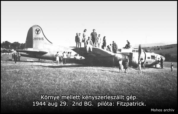 Környe melett hasraszállt B-17