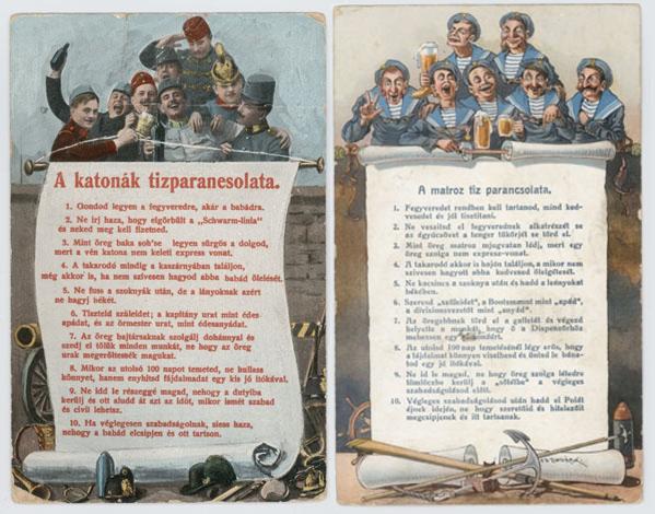 Képeslap a tízparancsolatról, 1914. Képeslap a tízparancsolatról, 1914.
