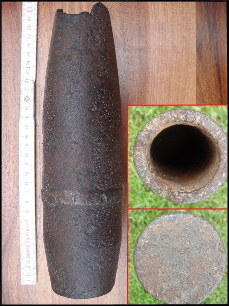 7,5 cm-es ágyú lövedéke a szántóföldről
