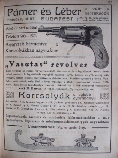 „Vasutas” revolver 1911-ből
